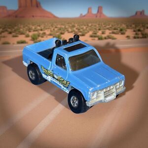 Vintage 1977 Hot Wheels Bywayman Blue Eagle Chevrolet Pickup Truck Blackwall 4x4